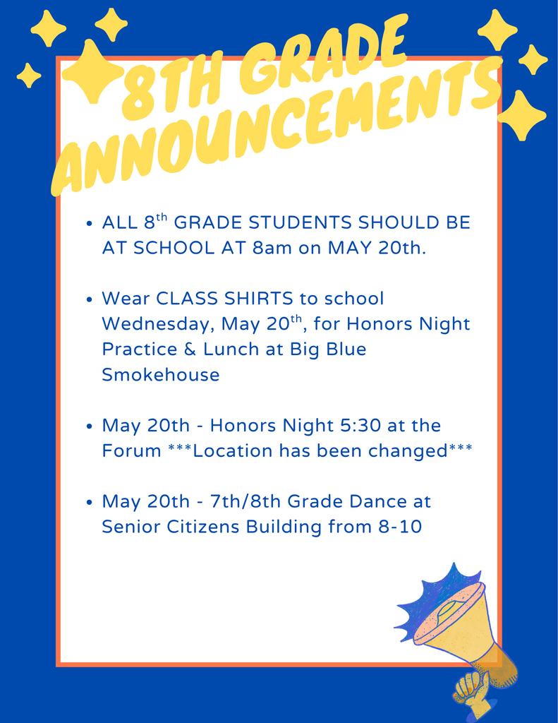 8th Grade Announcement