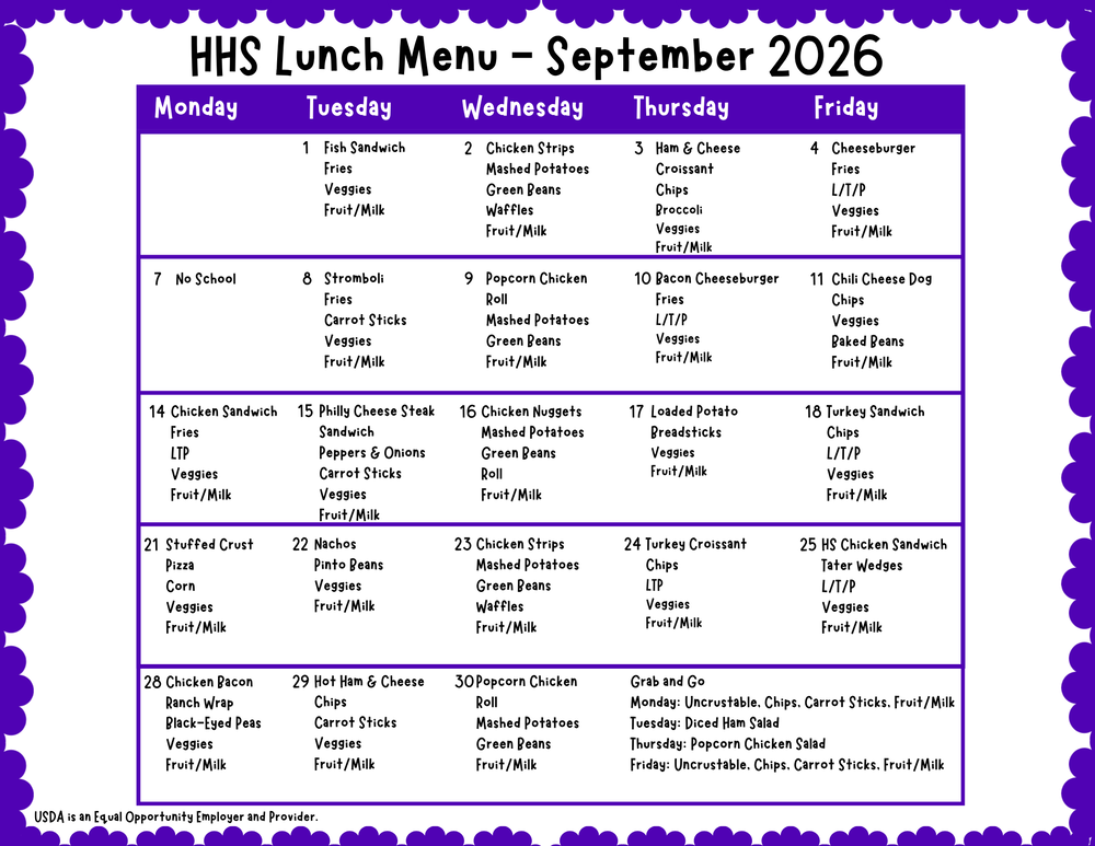 HHS Lunch Sept 26
