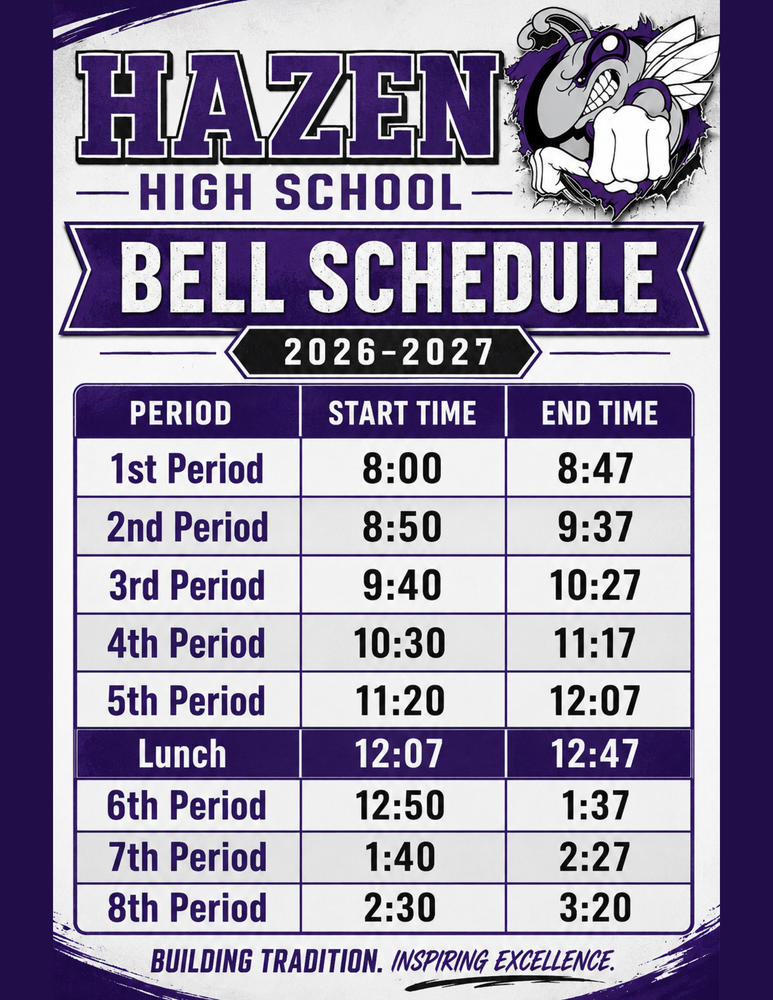 HHS Bell Schedule 2026-2027