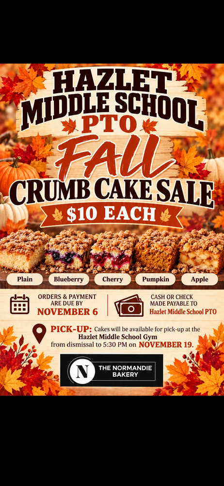 PTO Crumb Cake Sale