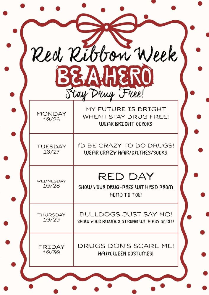 Red Ribbon Week Spirit Days