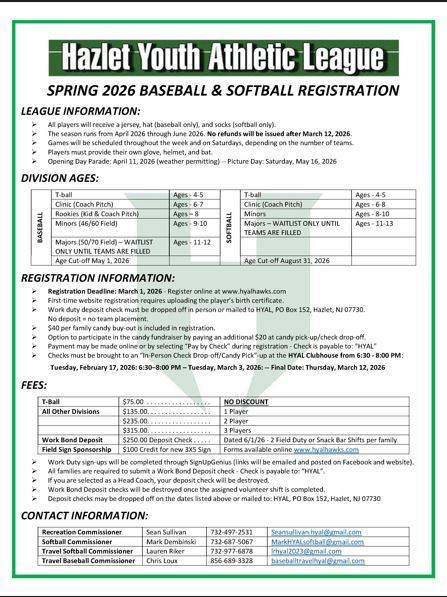 HYAL Spring Baseball