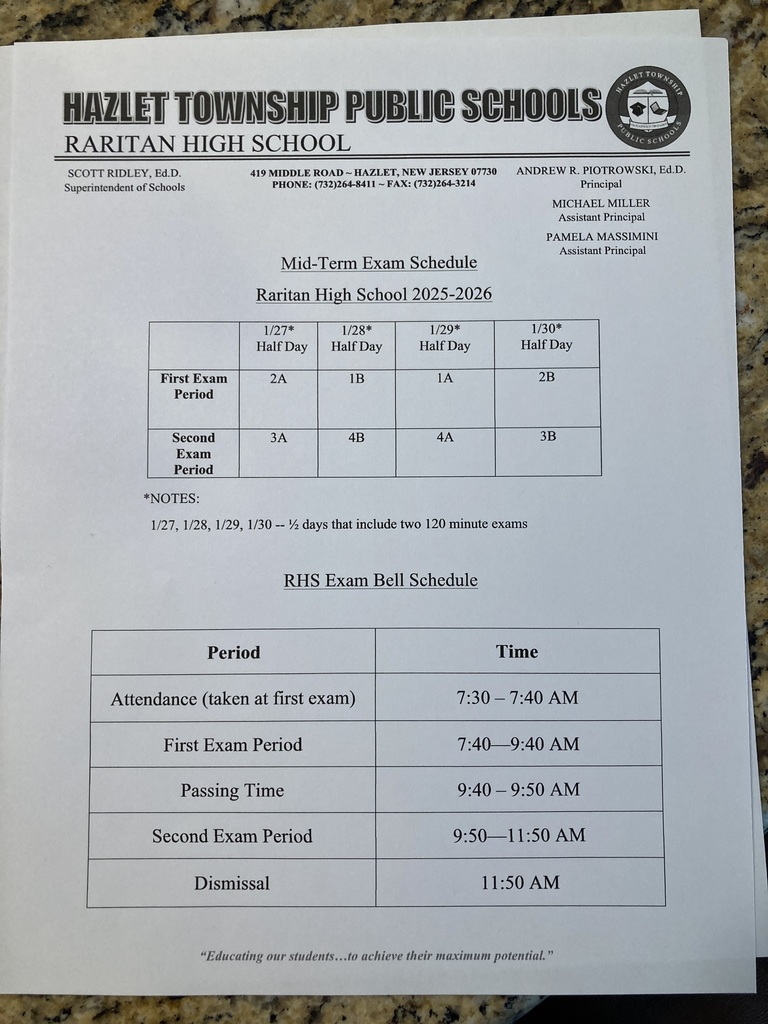 Revised Midterm Exam Schedule