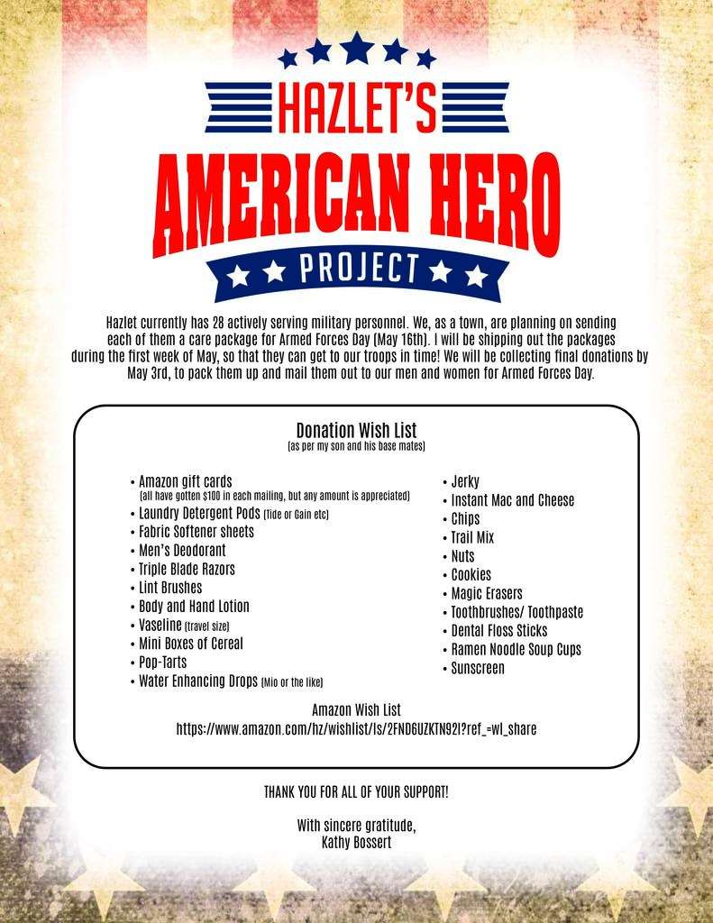 Hazlet's American Hero Project