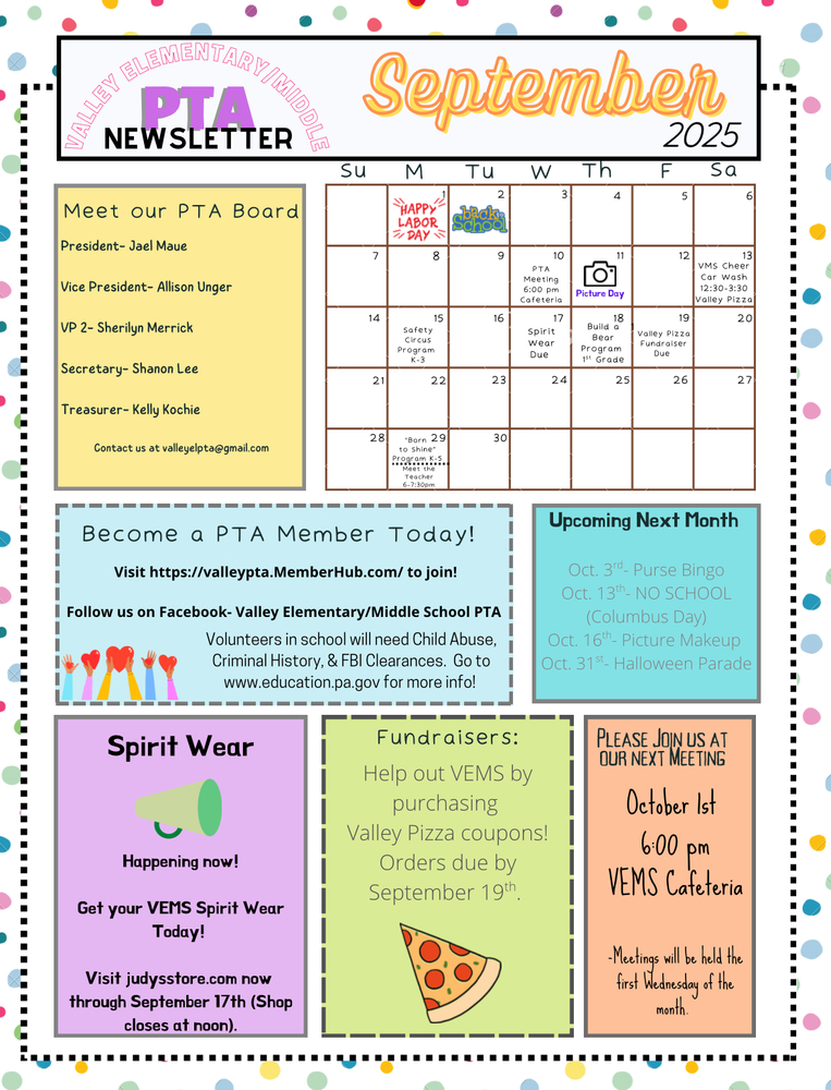 picture of PTA calendar