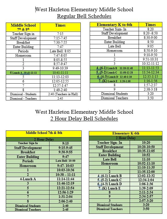 Time Schedules
