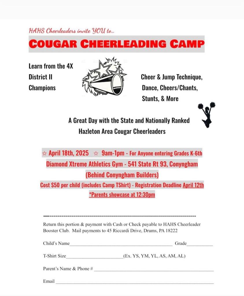 flyer for cheerleading camp