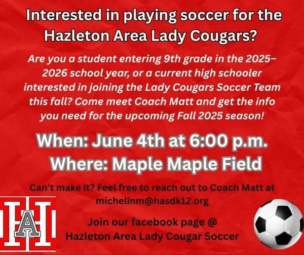 soccer flyer with information