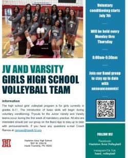 volleyball flyers with information for their teams