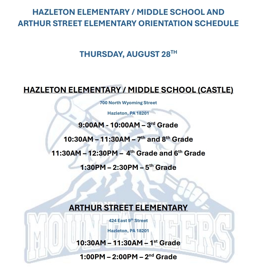 Orientation Schedule