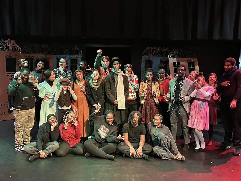 Theatre club posing together for a picture