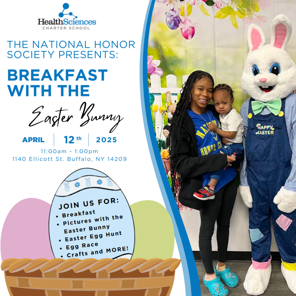 The National Honor Society Presents Breakfast with the Easter Bunny on April 12th at the school from 11:00 am - 1:00 pm