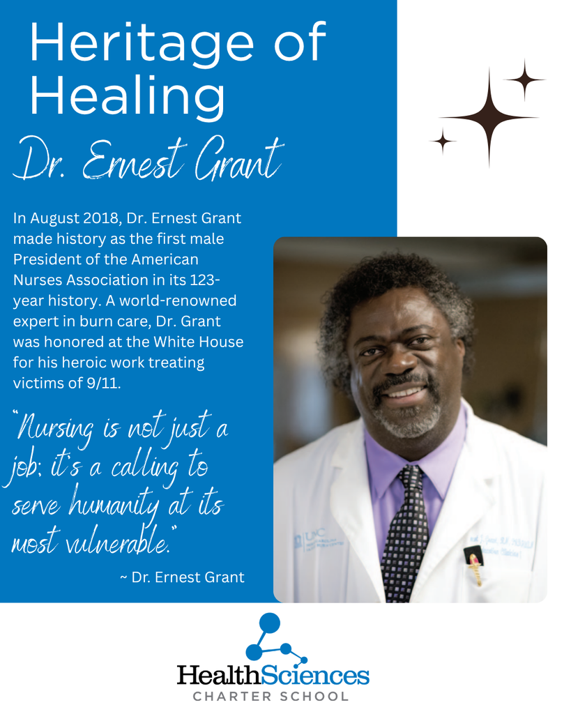 In August 2018, Dr. Ernest Grant made history as the first male President of the American Nurses Association in its 123-year history. A world-renowned expert in burn care, Dr. Grant was honored at the White House for his heroic work treating victims of 9/11.
