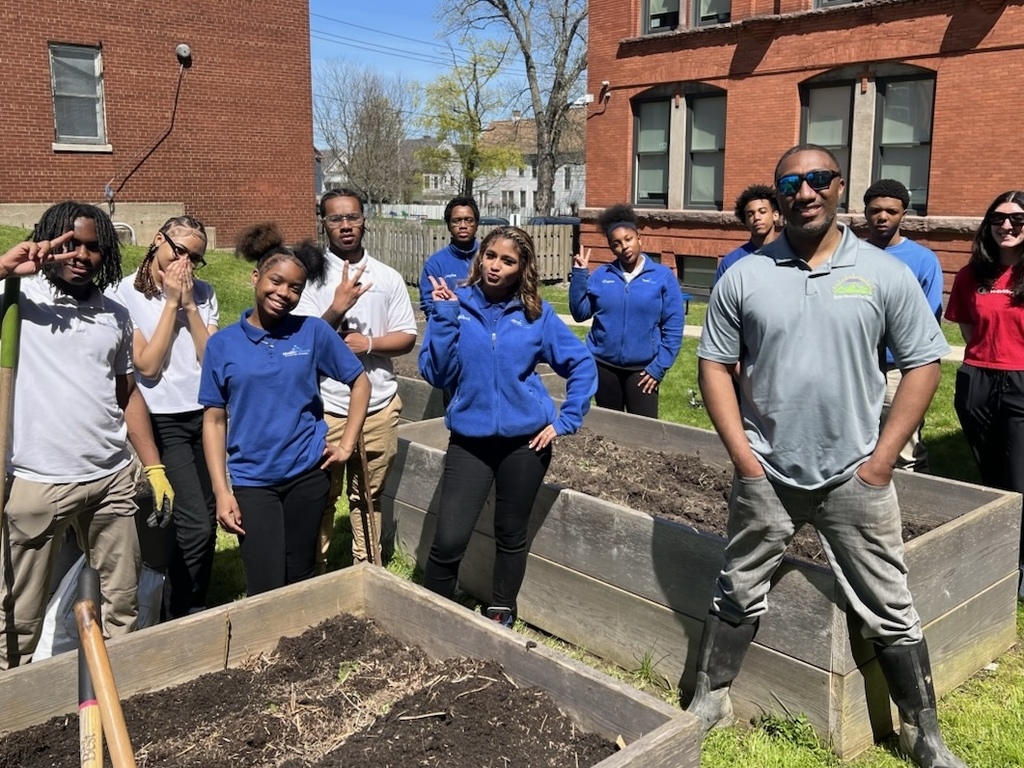 Today health disparities students planted some potatoes in the schools garden beds. 
