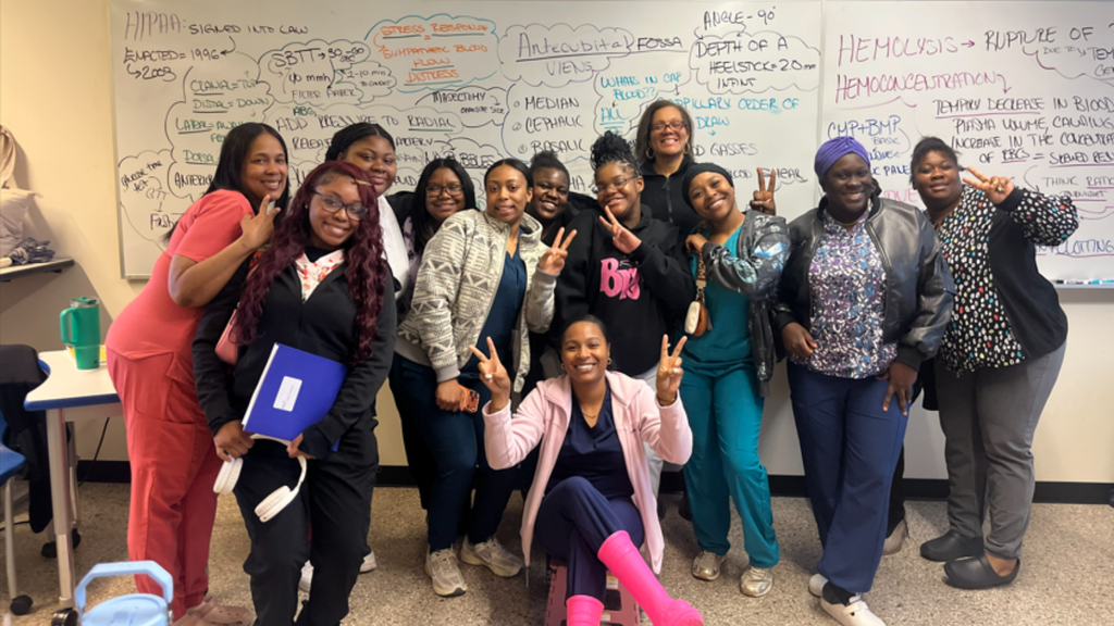 Photo of the first Phlebotomy Class on their last day.