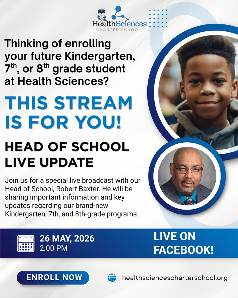 Join us today, May 26th at 2:00 PM, right here on Facebook Live for an important Head of School Live Update regarding our new Kindergarten, 7th Grade, and 8th Grade programs with Head of School Mr. Robert Baxter.