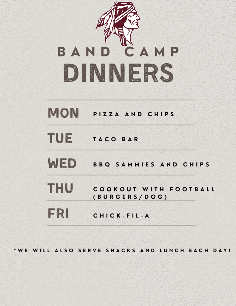 Band Camp Dinners!