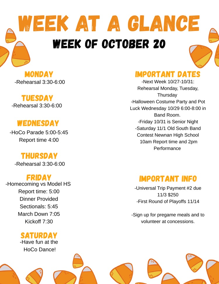 Week at a Glance 10/20