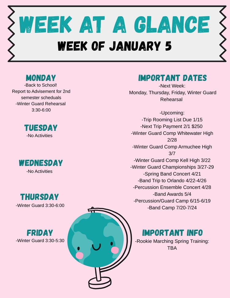 Week at a Glance 1/5/2026