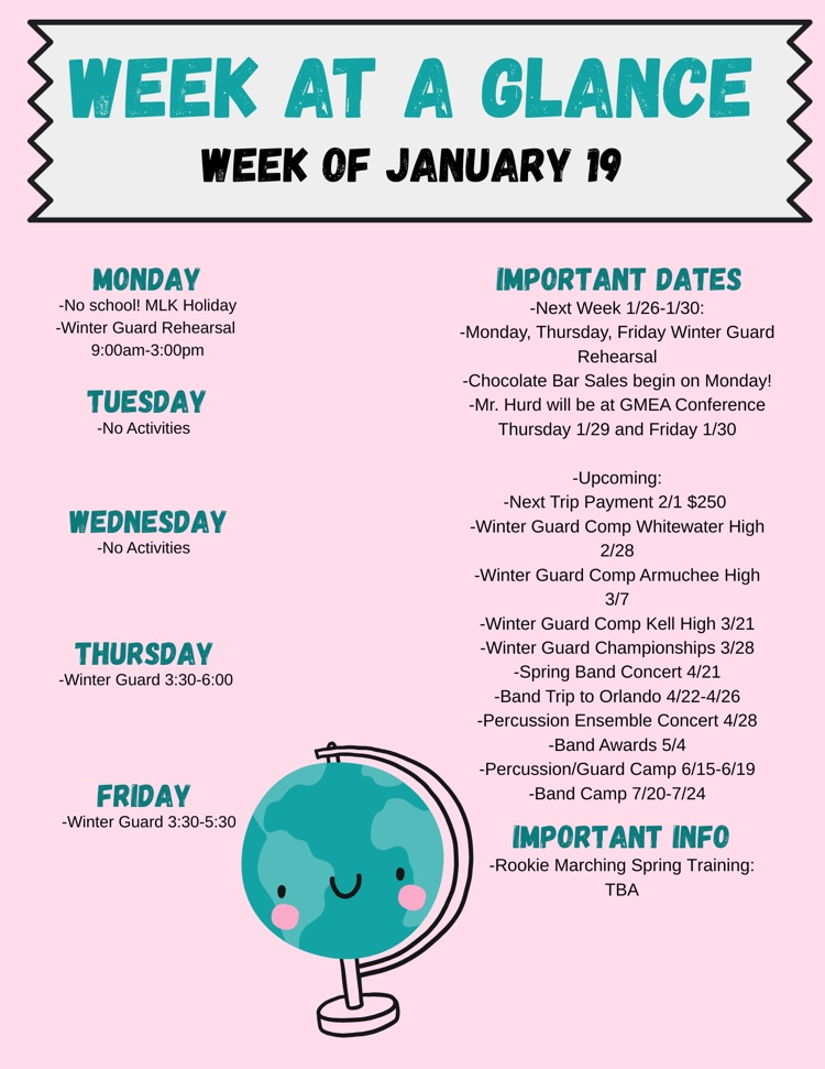 Week at a Glance 1/19