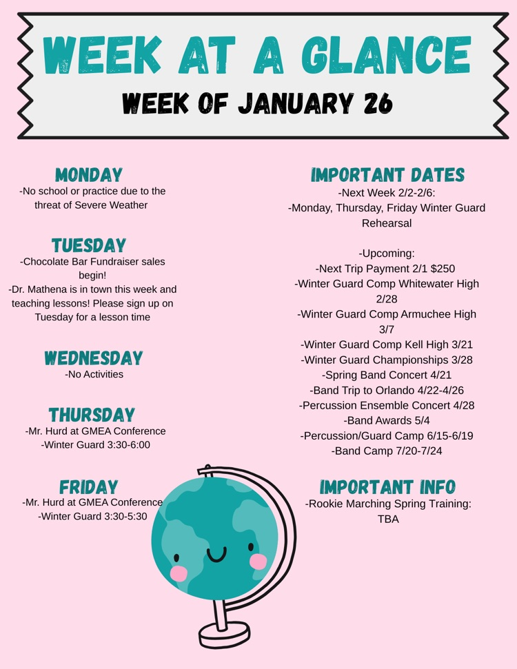 Week at a Glance 1/26