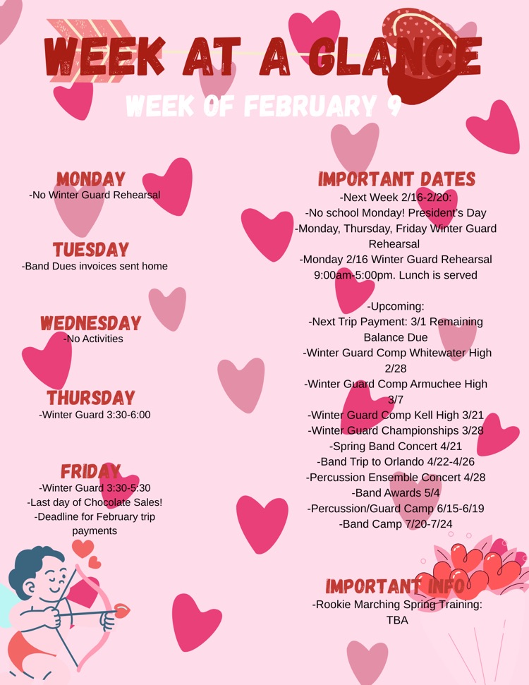 Week at a Glance 2/9
