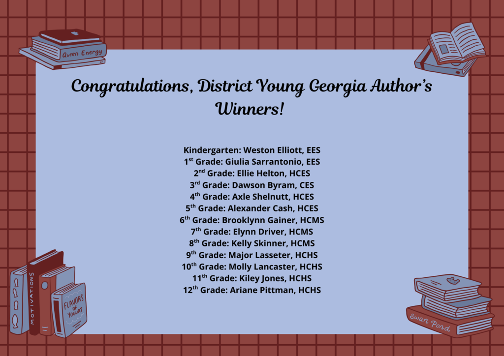 Heard County School System District Young Georgia Author Winners