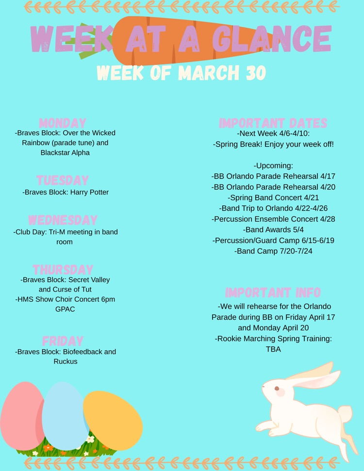 Week at a Glance 3/30