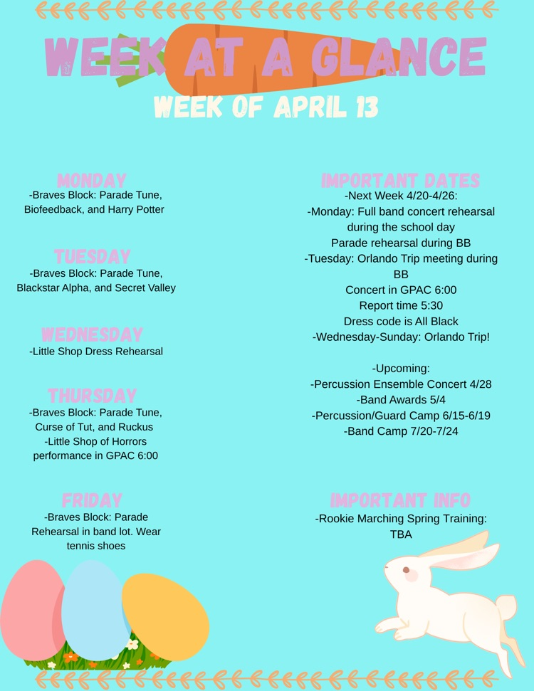 Week at a Glance 4/13