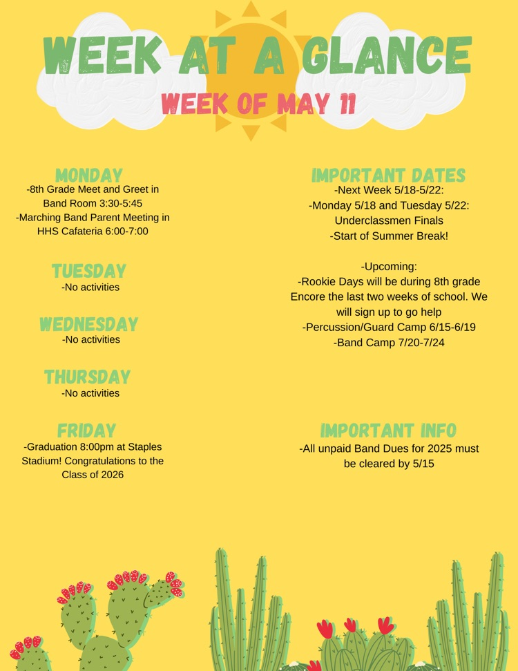 Week at a Glance 5/11