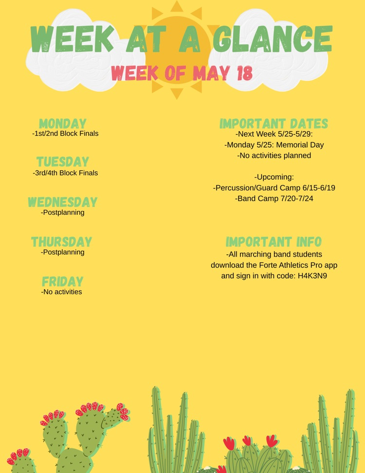 Week at a Glance 5/18