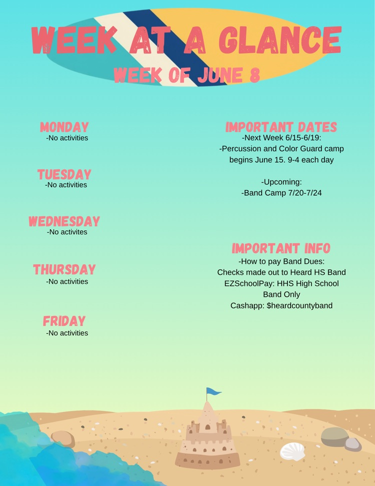 Week at a Glance 6/8