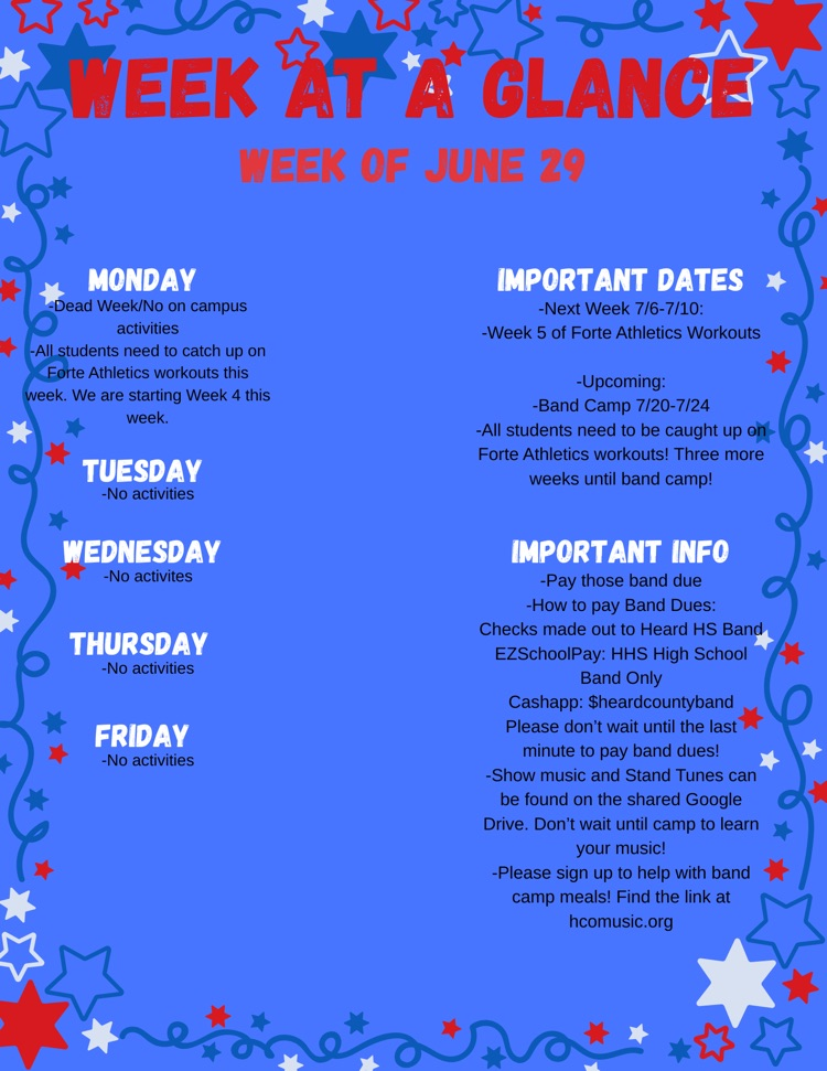 Week at a Glance 6/29