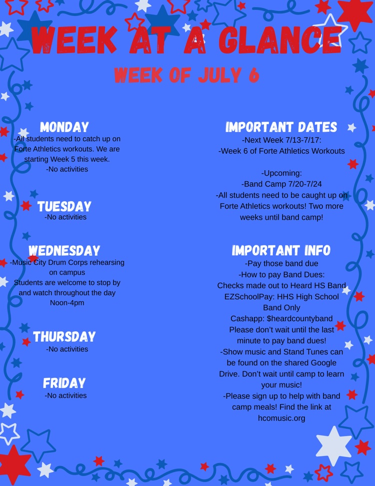 Week at a Glance 7/6