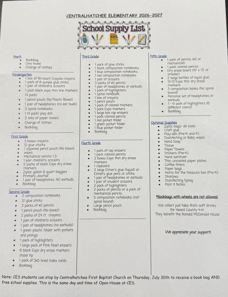 26-27 Supply List