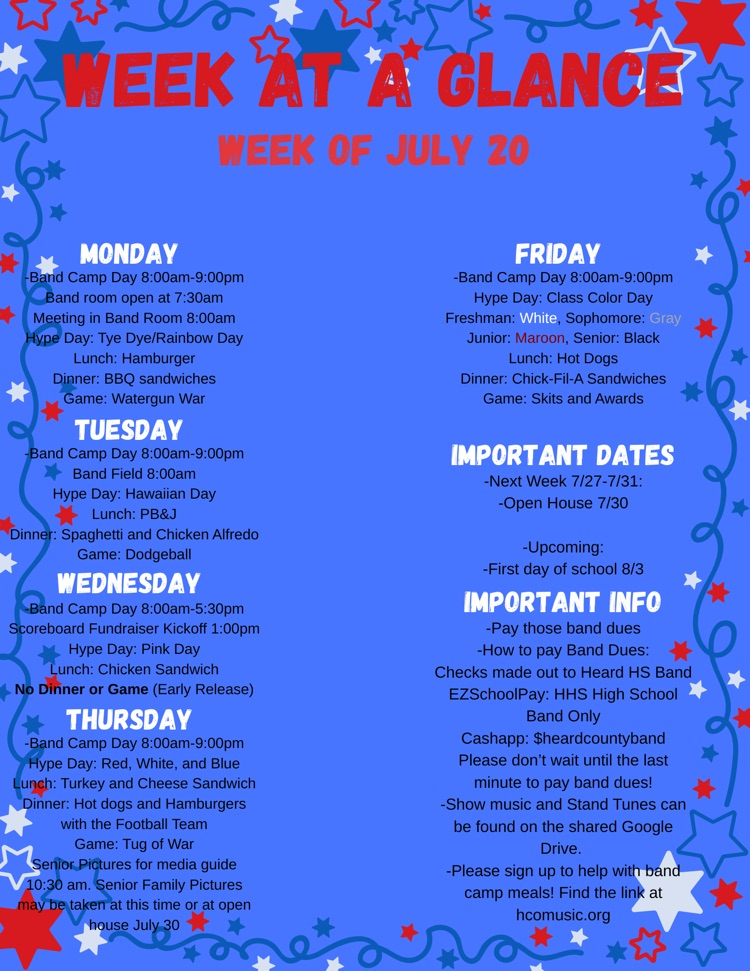 Week at a Glance 7/20