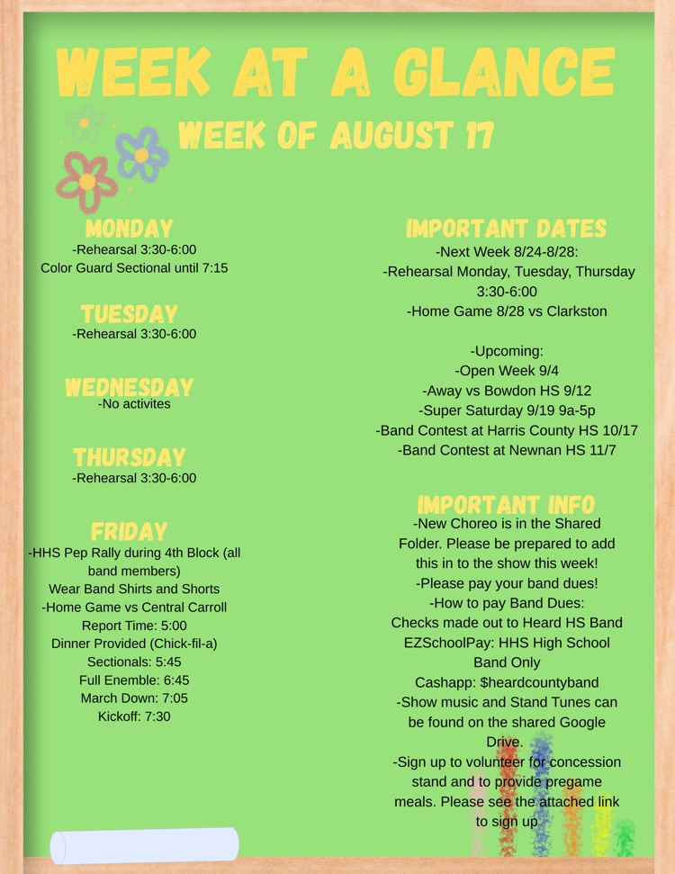 Week at a Glance 8/17