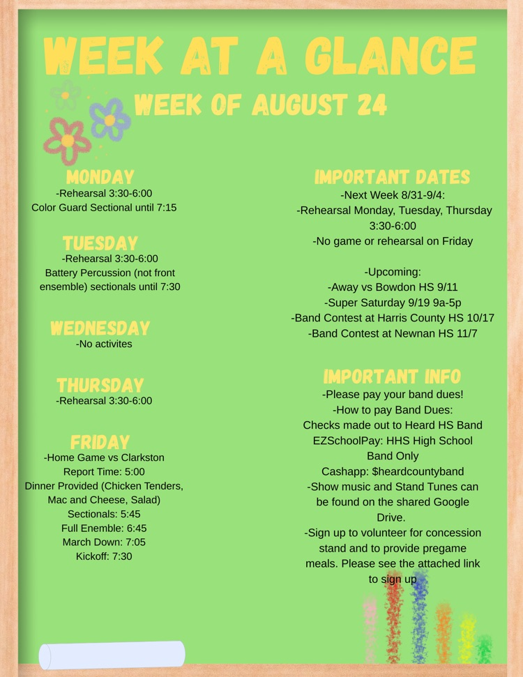 Week at a Glance 8/24