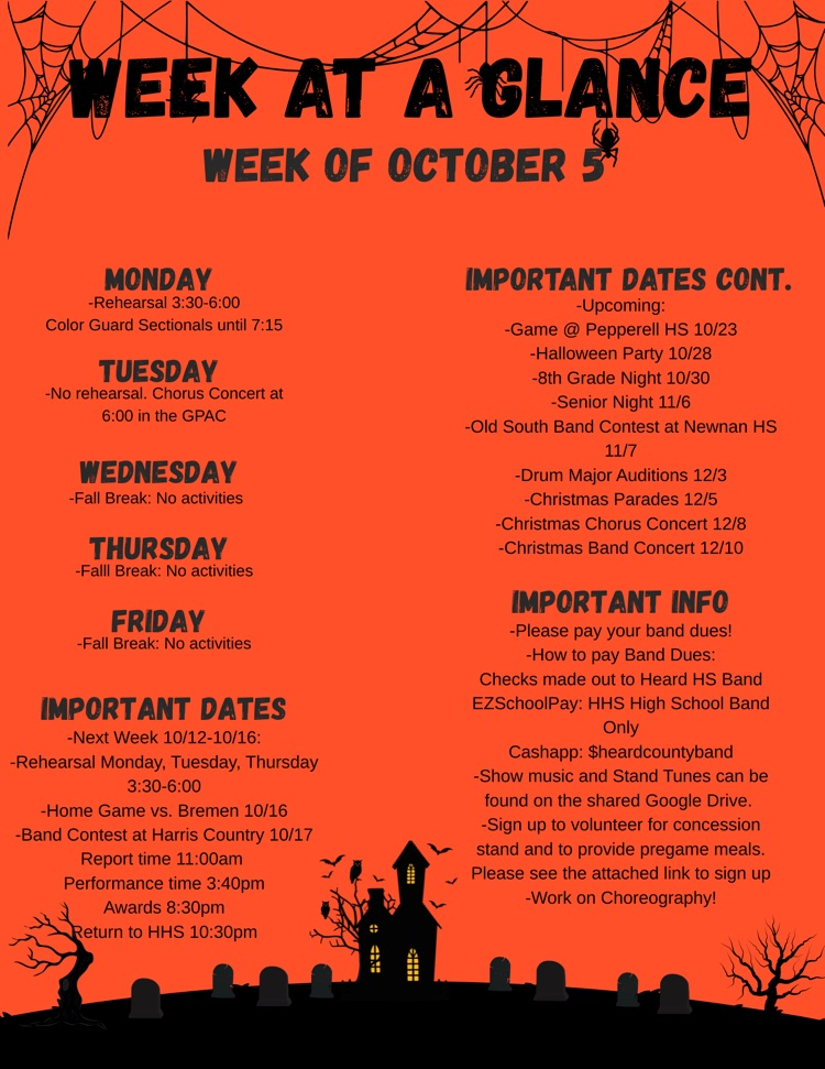 Week at a Glance 10/5