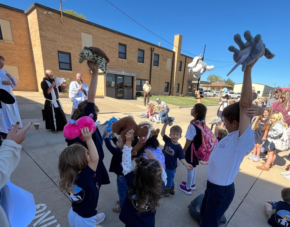 Holy Family Elementary Catholic School Pet Blessing St Francis of Assisi Priests Capuchins