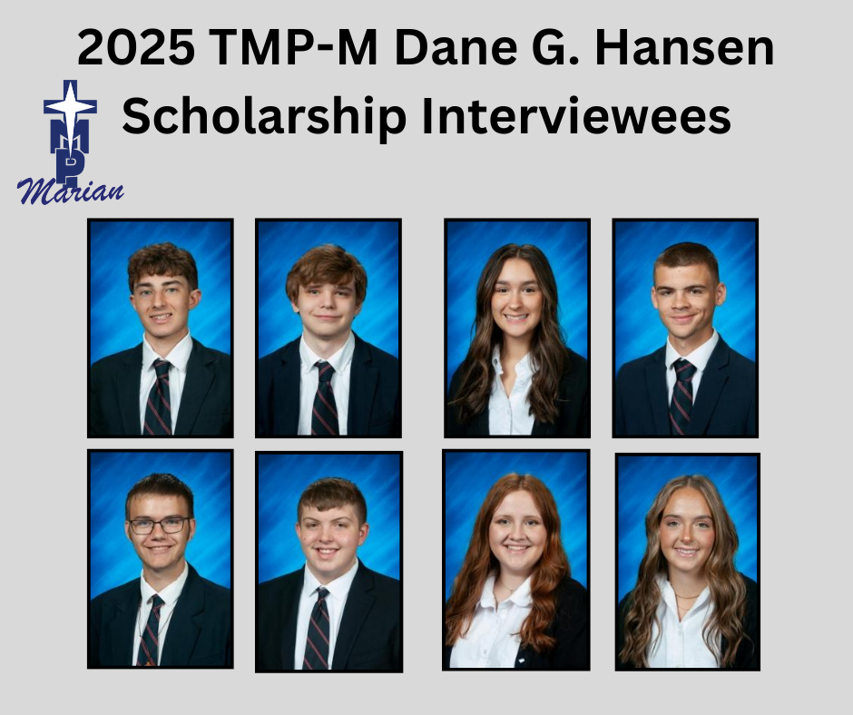 Head shots of 8 seniors in formal dress on gray background