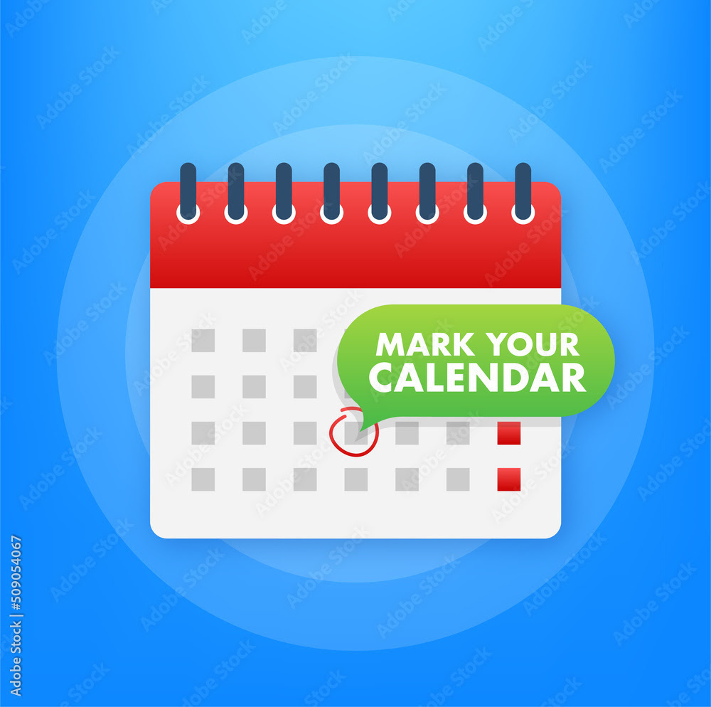 Calendar image on blue background