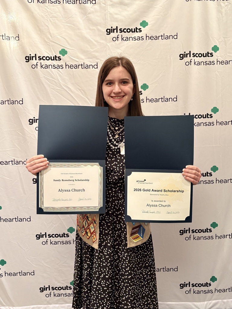 TMP-Marian student receiving two scholarship awards from Girls Scouts of Kansas Heartland