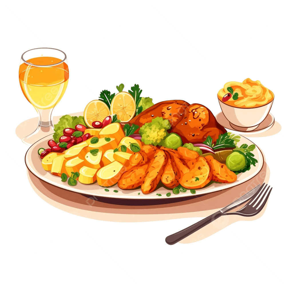 cartoon image of a plate of food