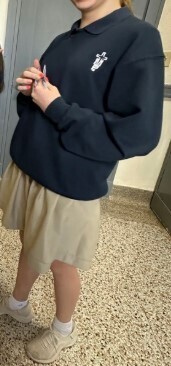 Uniform pieces on a student