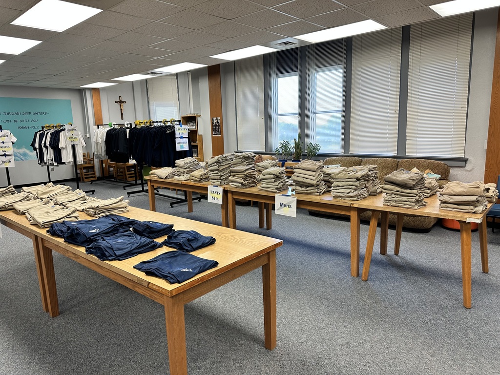Used uniform inventory on tables