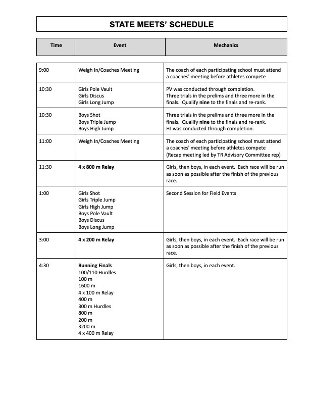 Schedule