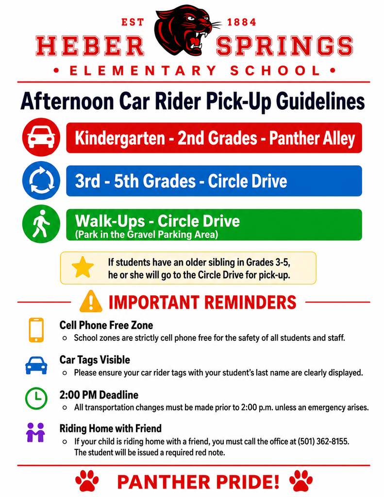 Afternoon Car Rider Pick-Up Guidelines