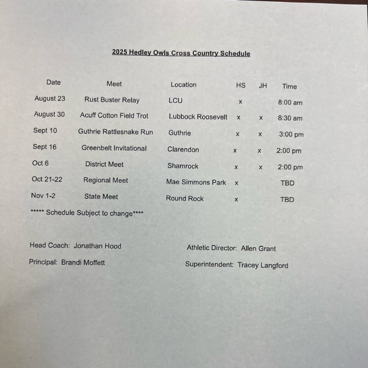 schedule 