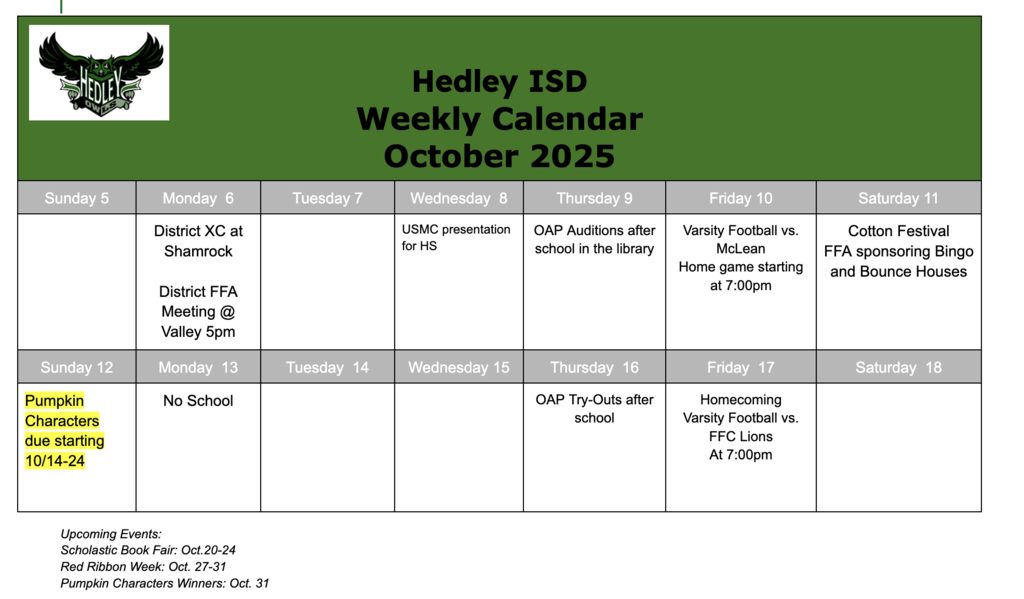 Weekly Calendar